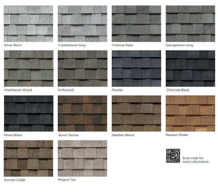 Landmark® Shingle Roofing Colors